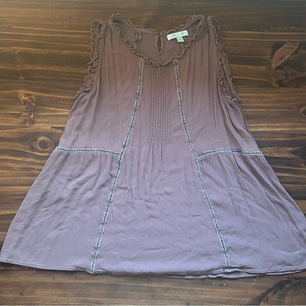 Sleeveless Top with Ruffle Details